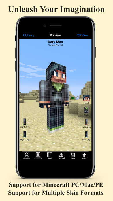 Emulate iPhone app Skin Designer 3D for Minecraft using MyAndroid Emulate iPhone app Skin Designer 3D for Minecraft using MyAndroid