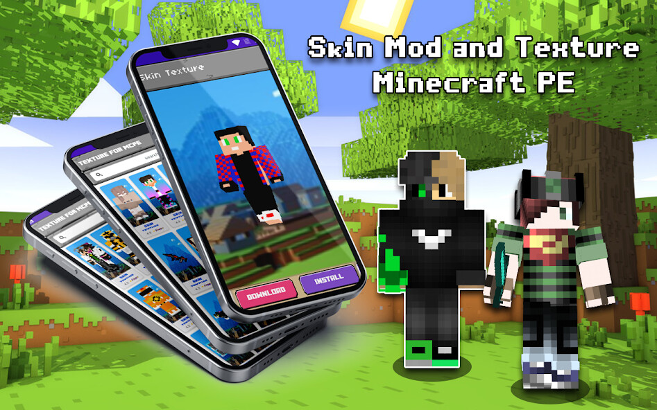 Run android online APK Skin Mod and Texture Pack MCPE from MyAndroid or emulate Skin Mod and Texture Pack MCPE using MyAndroid