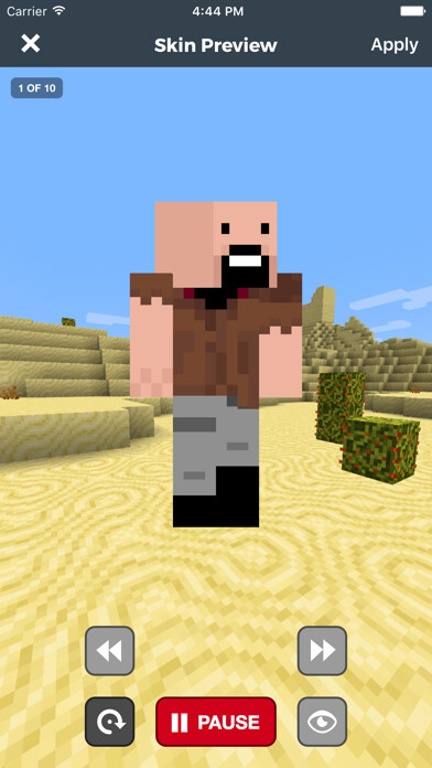 Emulate iPhone app Skin Stealer Pro for Minecraft using MyAndroid Emulate iPhone app Skin Stealer Pro for Minecraft using MyAndroid