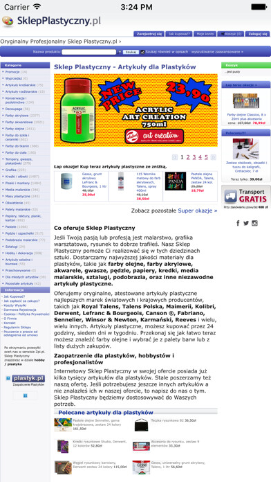 Emulate iPhone app Sklep Plastyczny using MyAndroid Emulate iPhone app Sklep Plastyczny using MyAndroid