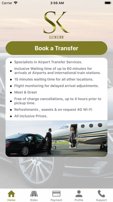 Emulate iPhone app SK Luxury chauffeur using MyAndroid