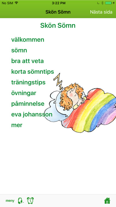 Emulate iPhone app Skön Sömn using MyAndroid