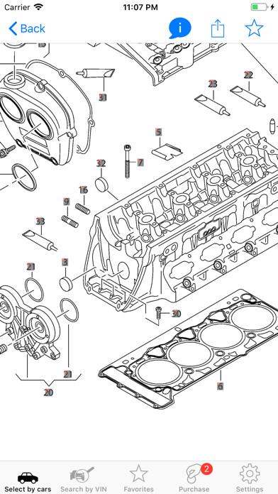Emulate iPhone app Skoda parts and diagrams using MyAndroid