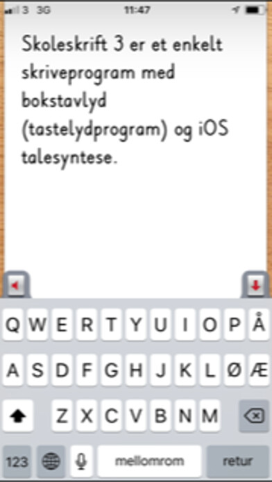 Emulate iPhone app Skoleskrift 3 - skriveprogram using MyAndroid