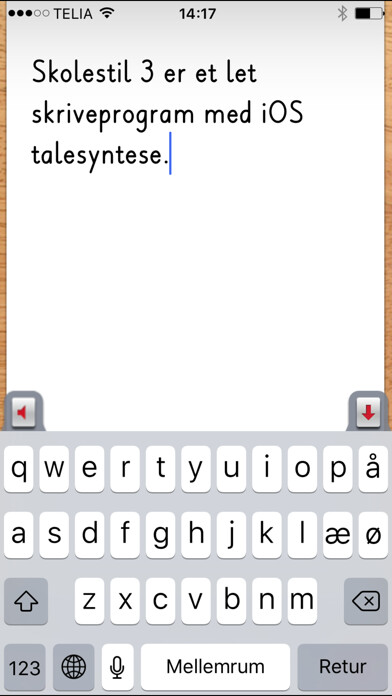 Emulate iPhone app Skolestil 3 - skriveprogram using MyAndroid