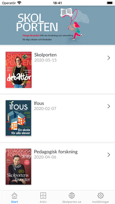 Emulate iPhone app Skolportens magasin using MyAndroid