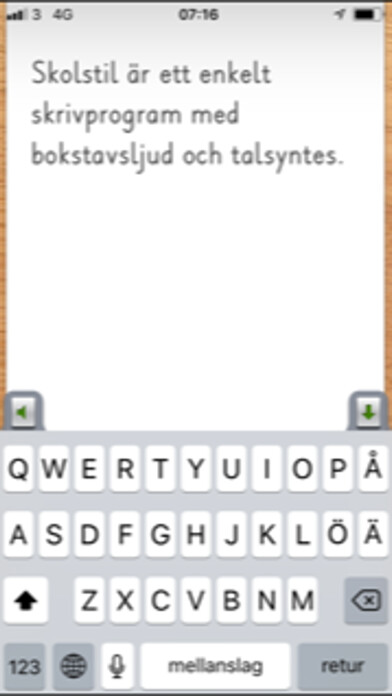 Emulate iPhone app Skolstil 2 - skrivprogram using MyAndroid