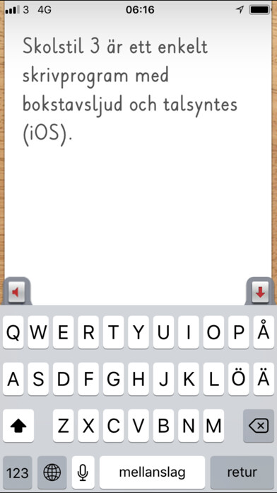 Emulate iPhone app Skolstil 3 - skrivprogram using MyAndroid
