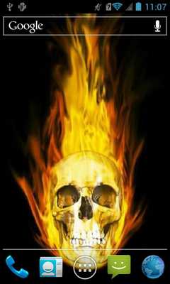 Emulate Android APK Skull on fire Live WP
