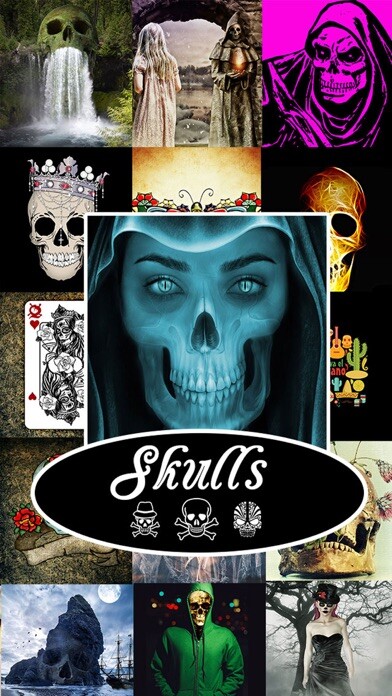Emulate iPhone app SKULLS Gothic Wallpaper Maker using MyAndroid