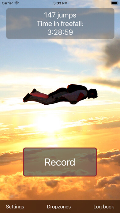 Emulate iPhone app Skydive Logger using MyAndroid