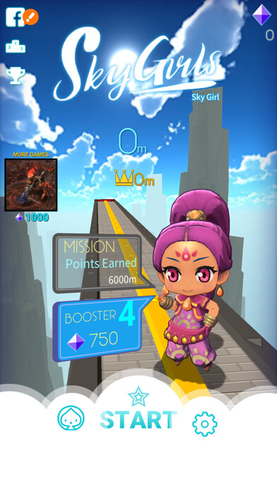 Emulate iPhone app Sky Girls: Flying Runner Game using MyAndroid