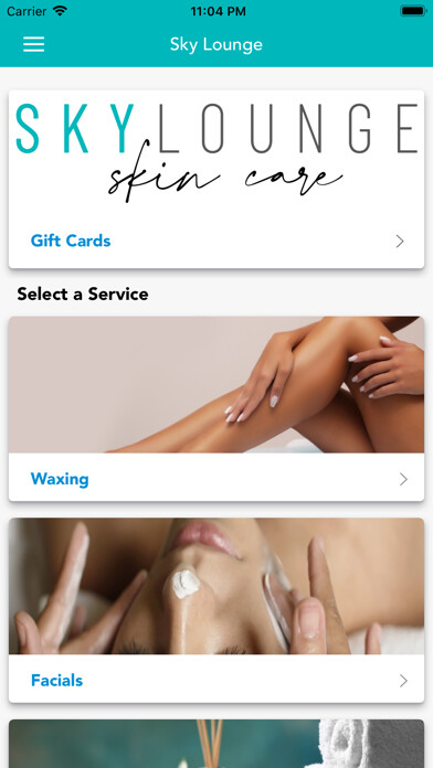 Emulate iPhone app Sky Lounge Skin Care App using MyAndroid Emulate iPhone app Sky Lounge Skin Care App using MyAndroid