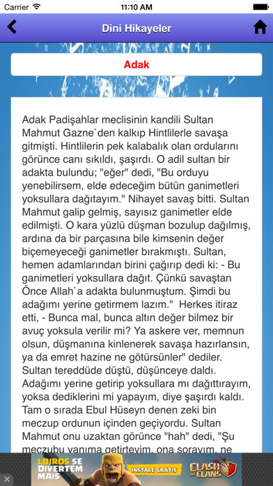 Emulate iPhone app İslami Hikayeler using MyAndroid