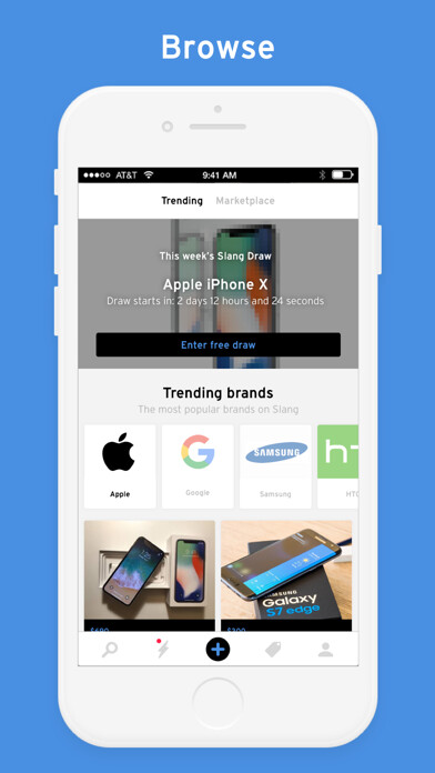 Emulate iPhone app Slang・Buy & Sell Electronics using MyAndroid