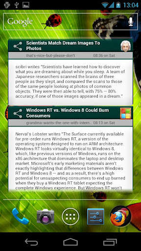 Run android online APK Slashdot Reader Widget from MyAndroid or emulate Slashdot Reader Widget using MyAndroid Run android online APK Slashdot Reader Widget from MyAndroid or emulate Slashdot Reader Widget using MyAndroid