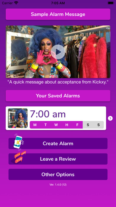 Emulate iPhone app Slay Today! Drag Queen Alarm using MyAndroid Emulate iPhone app Slay Today! Drag Queen Alarm using MyAndroid
