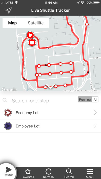 Emulate iPhone app SLC Airport Shuttle Tracker using MyAndroid
