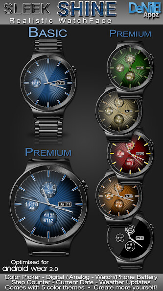Run android online APK Sleek Shine HD Watch Face from MyAndroid or emulate Sleek Shine HD Watch Face using MyAndroid