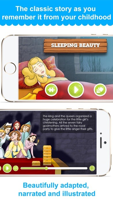 Emulate iPhone app Sleeping Beauty - Kids story using MyAndroid