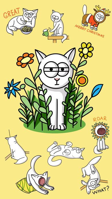 Emulate iPhone app Sleepless Cat Stickers using MyAndroid