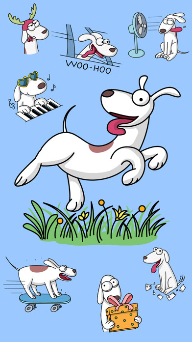 Emulate iPhone app Sleepless Dog Stickers using MyAndroid