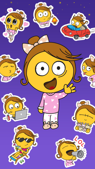 Emulate iPhone app Sleepless Girl Stickers using MyAndroid