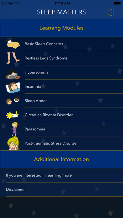 Emulate iPhone app SleepMatters - animated educational modules on sleep disorders using MyAndroid Emulate iPhone app SleepMatters - animated educational modules on sleep disorders using MyAndroid