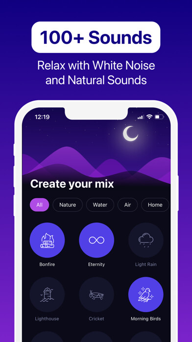 Emulate iPhone app Sleep Mix: White Noise Machine using MyAndroid
