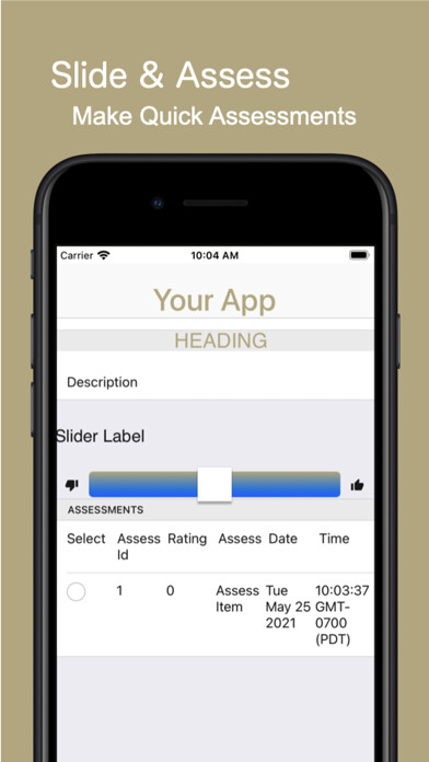 Emulate iPhone app Slide and Assess using MyAndroid