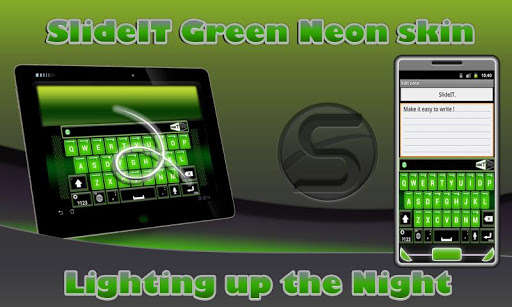 Emulate Android APK SlideIT Green Neon Skin