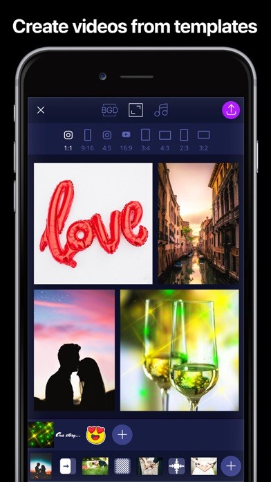 Emulate iPhone app Slideshow Creator Story Maker using MyAndroid