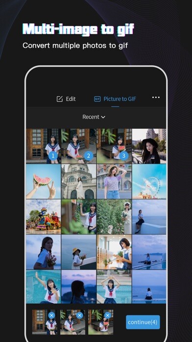 Emulate iPhone app Slideshow with Music GIF Maker using MyAndroid