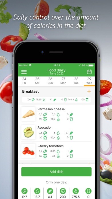 Emulate iPhone app Slimming food diary, recipes using MyAndroid Emulate iPhone app Slimming food diary, recipes using MyAndroid