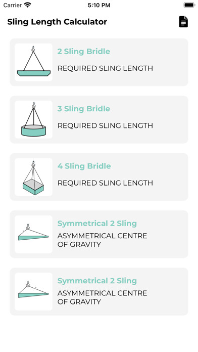Emulate iPhone app Sling Length Calculator using MyAndroid