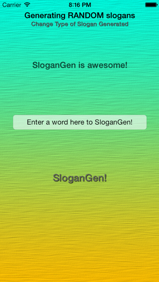 Emulate iPhone app SloganGen using MyAndroid Emulate iPhone app SloganGen using MyAndroid
