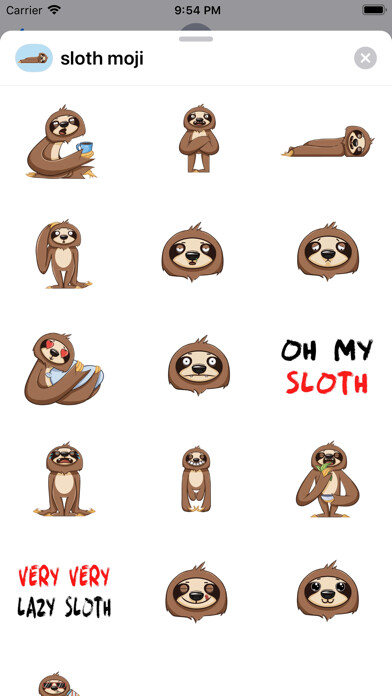 Emulate iPhone app Sloth emojis & funny stickers using MyAndroid