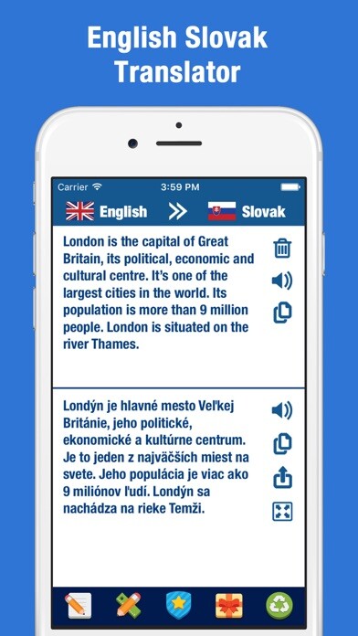 Emulate iPhone app Slovak English Translation and Dictionary using MyAndroid