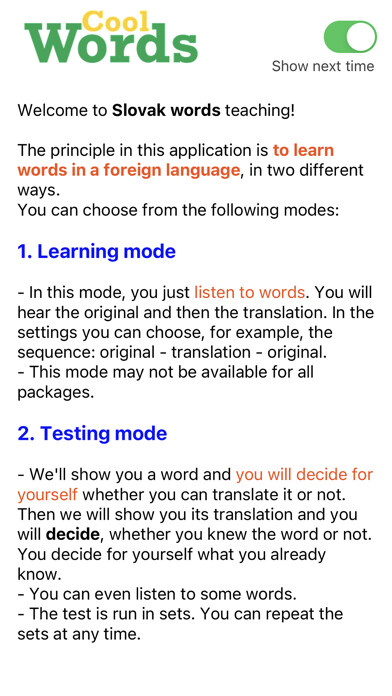 Emulate iPhone app Slovak Vocabulary using MyAndroid Emulate iPhone app Slovak Vocabulary using MyAndroid