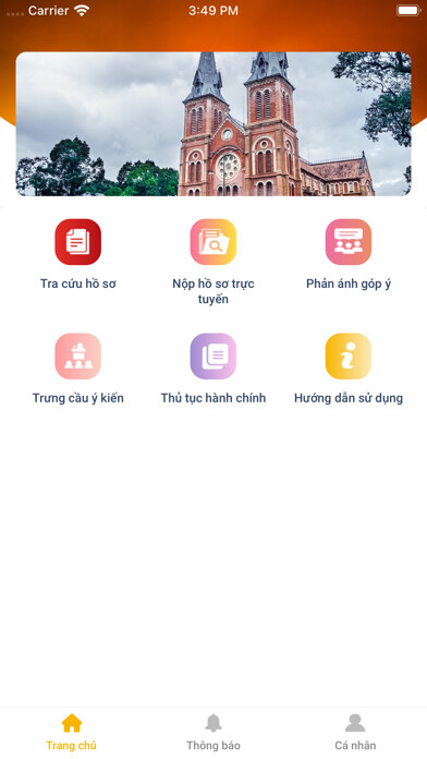 Emulate iPhone app Sở LĐTBXH TPHCM Trực tuyến using MyAndroid