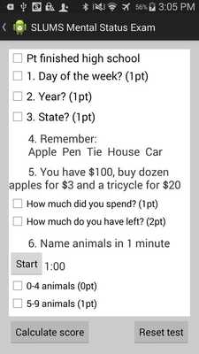 Emulate Android APK SLUMS Mental Status Exam Emulate Android APK SLUMS Mental Status Exam