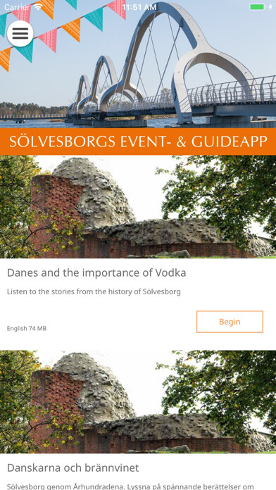 Emulate iPhone app Sölvesborgs Event & Guide app using MyAndroid