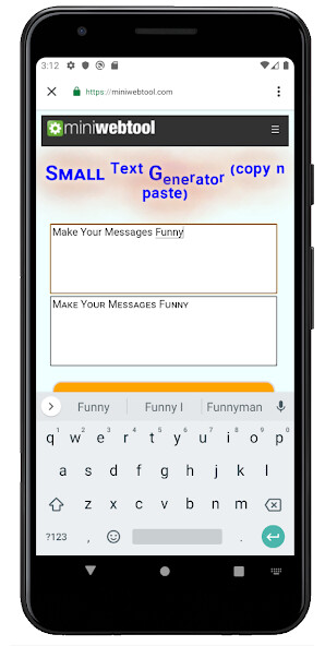 Run android online APK Small Text Generator from MyAndroid or emulate Small Text Generator using MyAndroid