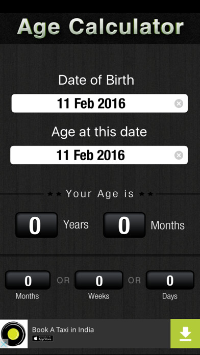 Emulate iPhone app Smart Age Calculator using MyAndroid Emulate iPhone app Smart Age Calculator using MyAndroid