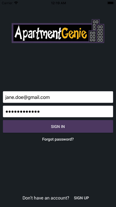 Emulate iPhone app Smart Apartment Genie using MyAndroid