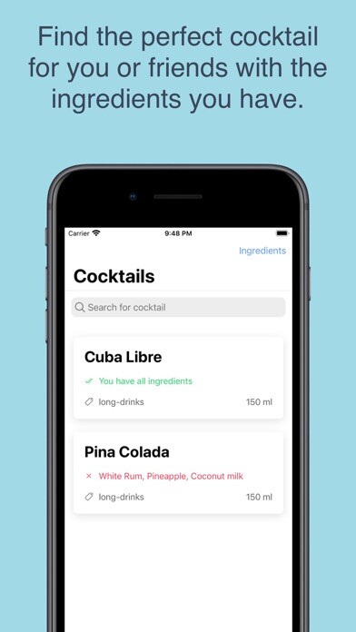 Emulate iPhone app Smart Cocktails using MyAndroid Emulate iPhone app Smart Cocktails using MyAndroid