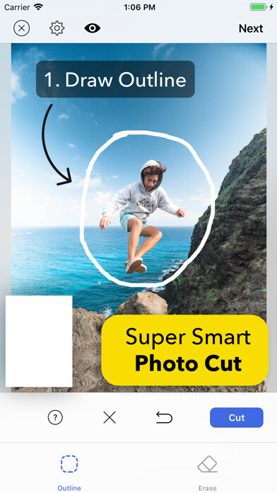 Emulate iPhone app Smart Cut - Background Eraser using MyAndroid Emulate iPhone app Smart Cut - Background Eraser using MyAndroid