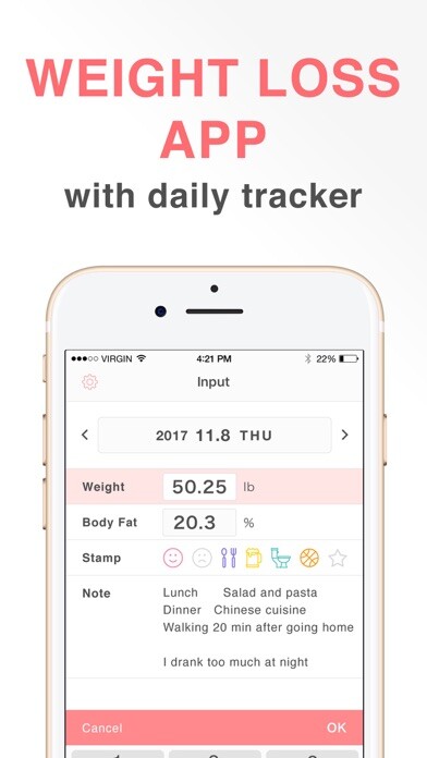 Emulate iPhone app SmartDiet: Weight Loss Watcher using MyAndroid Emulate iPhone app SmartDiet: Weight Loss Watcher using MyAndroid