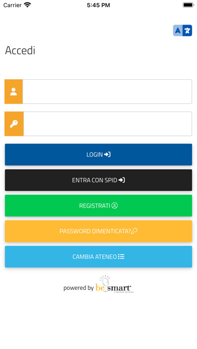 Emulate iPhone app smart_edu - Mobile Studenti using MyAndroid