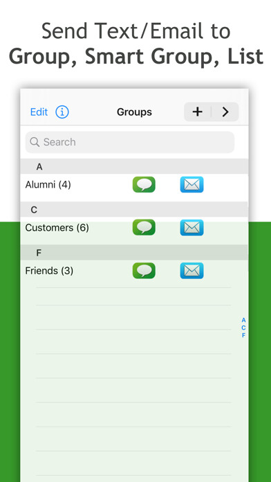 Emulate iPhone app Smart Group: Email, SMS/Text using MyAndroid